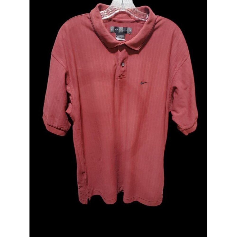Nike Golf Dri-Fit Mens Polo Shirt Size L Red Polyester Spandex